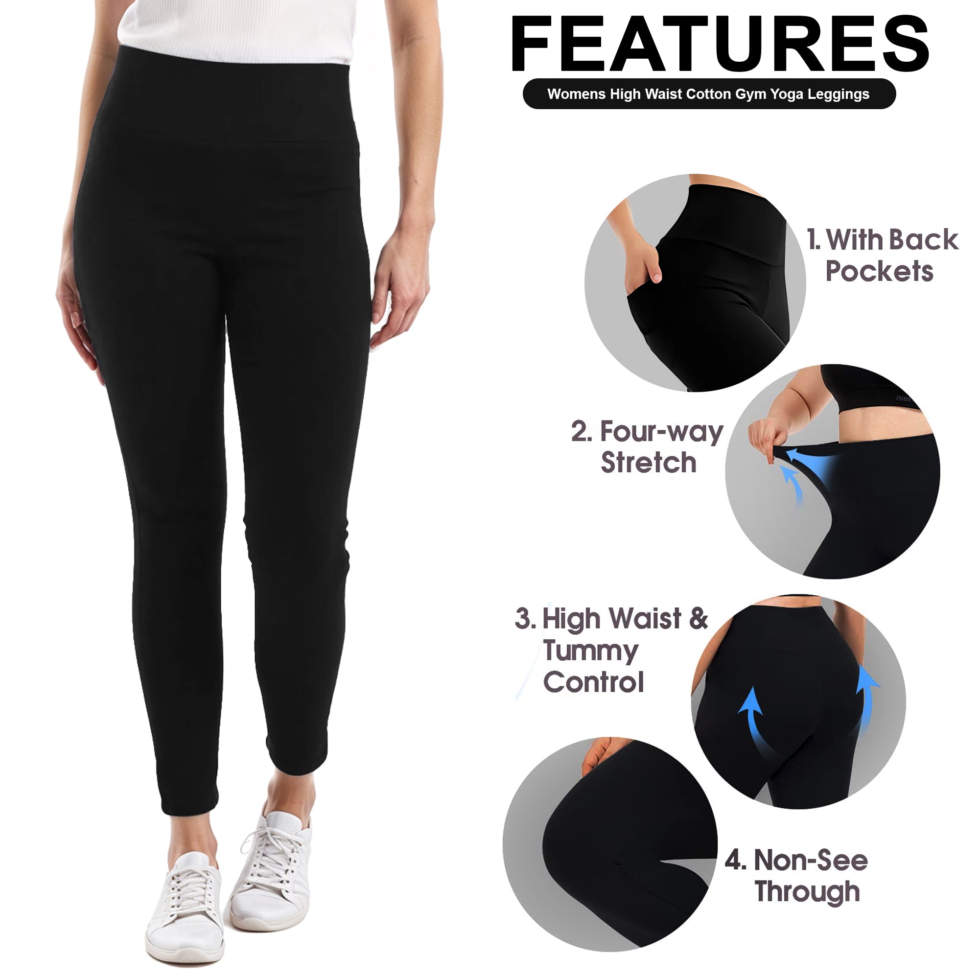 High Waist Full-Length Cotton Tights