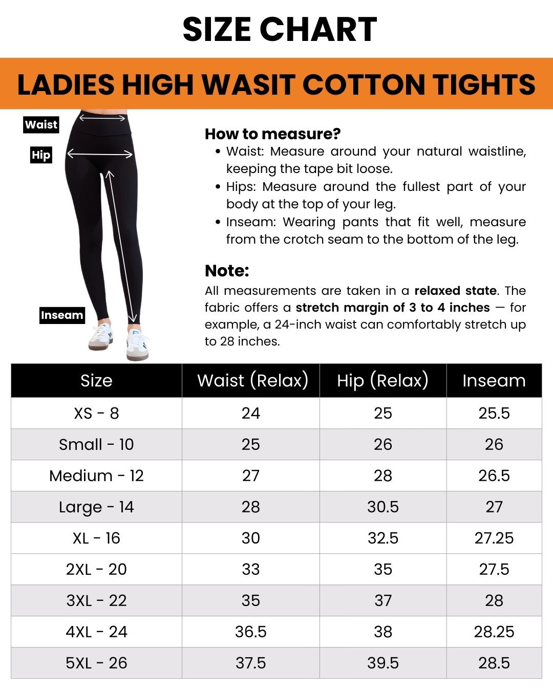 High Waist Full-Length Cotton Tights